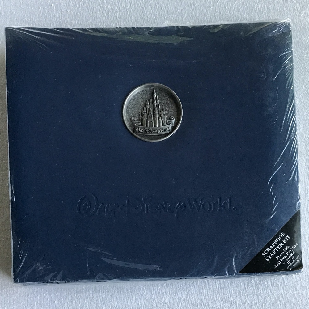 RARE Disney 12 x 12 Scrapbook Kit Photo Album with Silver Castle Medallion
